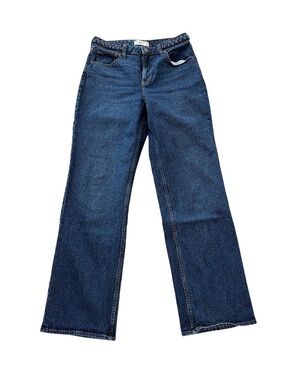 Abercrombie & Fitch Dark Blue Relaxed Jeans with Braided Waistband